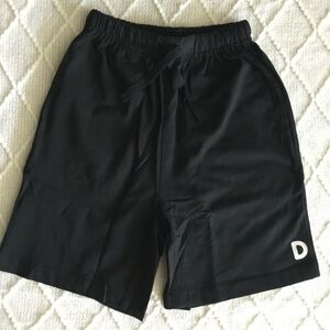 NWOT Black Cotton Athletic Shorts with Pockets for Kids, Sz XS